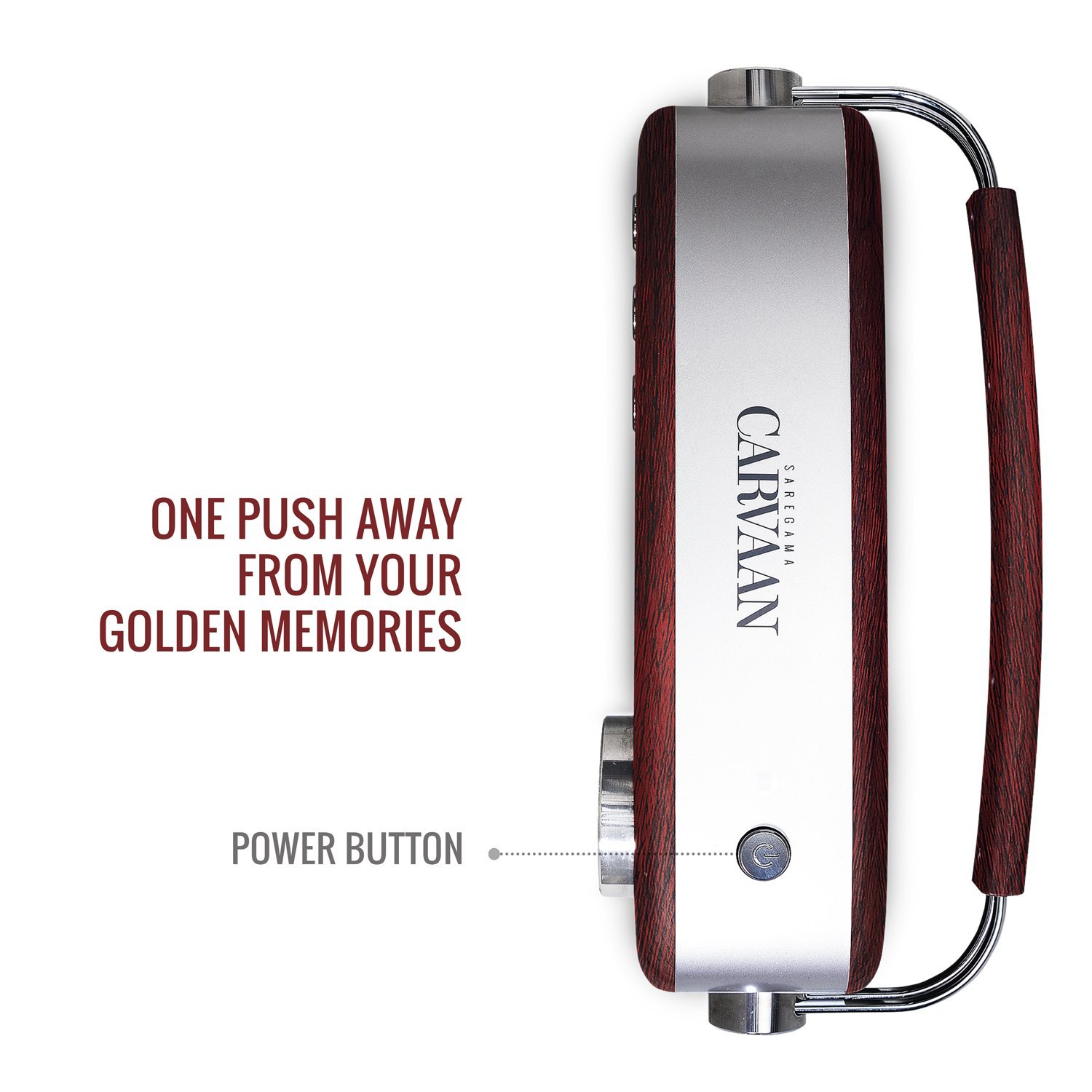 Saregama Carvaan Hindi - Portable Music Player with 5000 Preloaded Songs, FM/BT/AUX (Cherrywood Red) - View 5