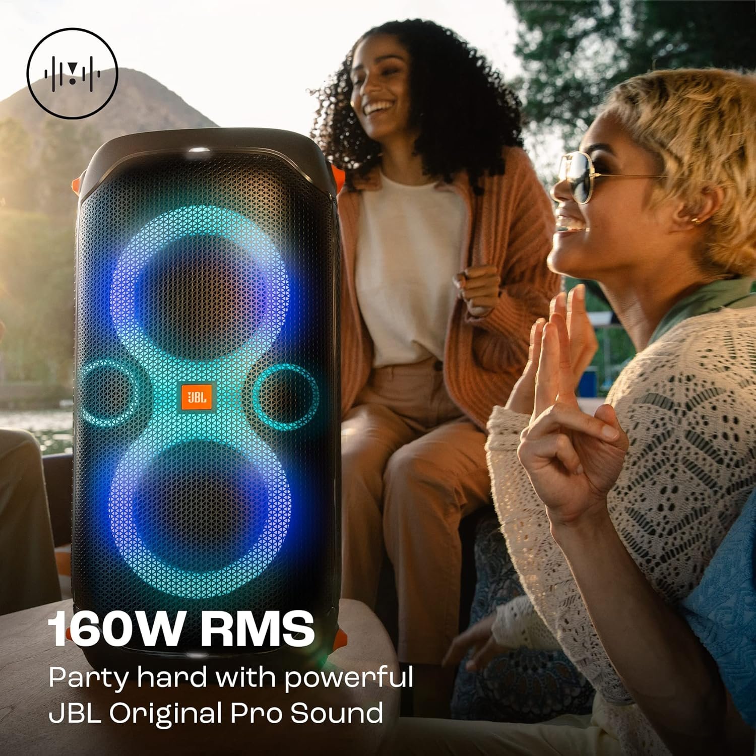 JBL Partybox 110, Wireless Bluetooth Party Speaker, 160W Monstrous Pro Sound, Dynamic Light Show, Upto 12Hrs Playtime, Built-in Powerbank, Guitar &amp; Mic Input, PartyBox App, Splashproof (Black) - View 8
