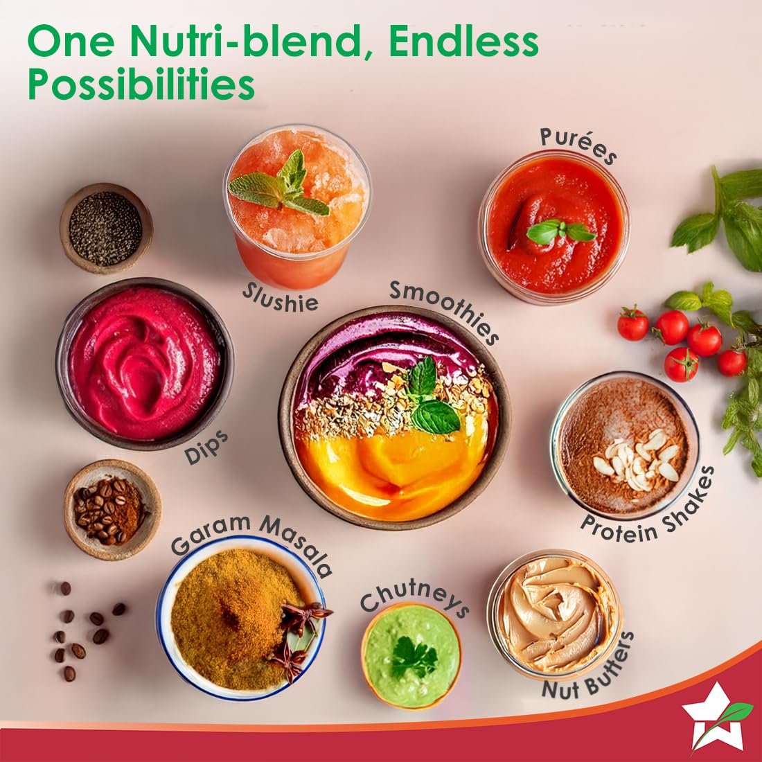 Wonderchef Nutri-blend 500W Juicer Mixer Grinder, 22000 RPM Copper Motor, Smoothie Maker, Masala Grinder, Chutney Blender, 2 Unbreakable Jars, Recipe Book by Chef Sanjeev Kapoor, 2 Yr Warranty, Black - View 7