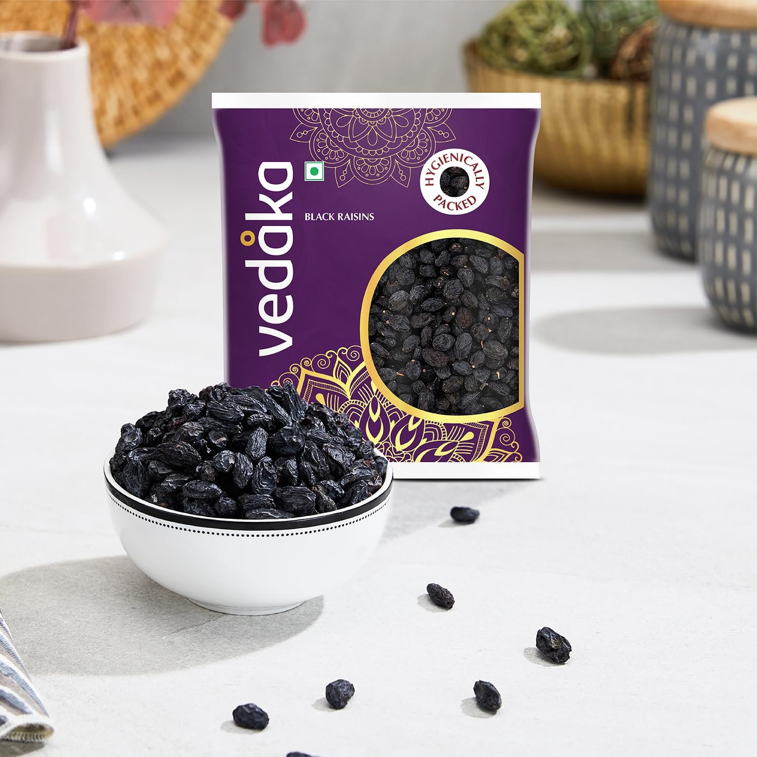 Vedaka Black Raisins | Seedless | 500 G | Premium Kali Kishmish | Kali Draksh | Dry Fruits | Flavourful &amp; Delicious Snack | Source Of Potassium &amp; Dietary Fibre | Ambient Temperature - View 5