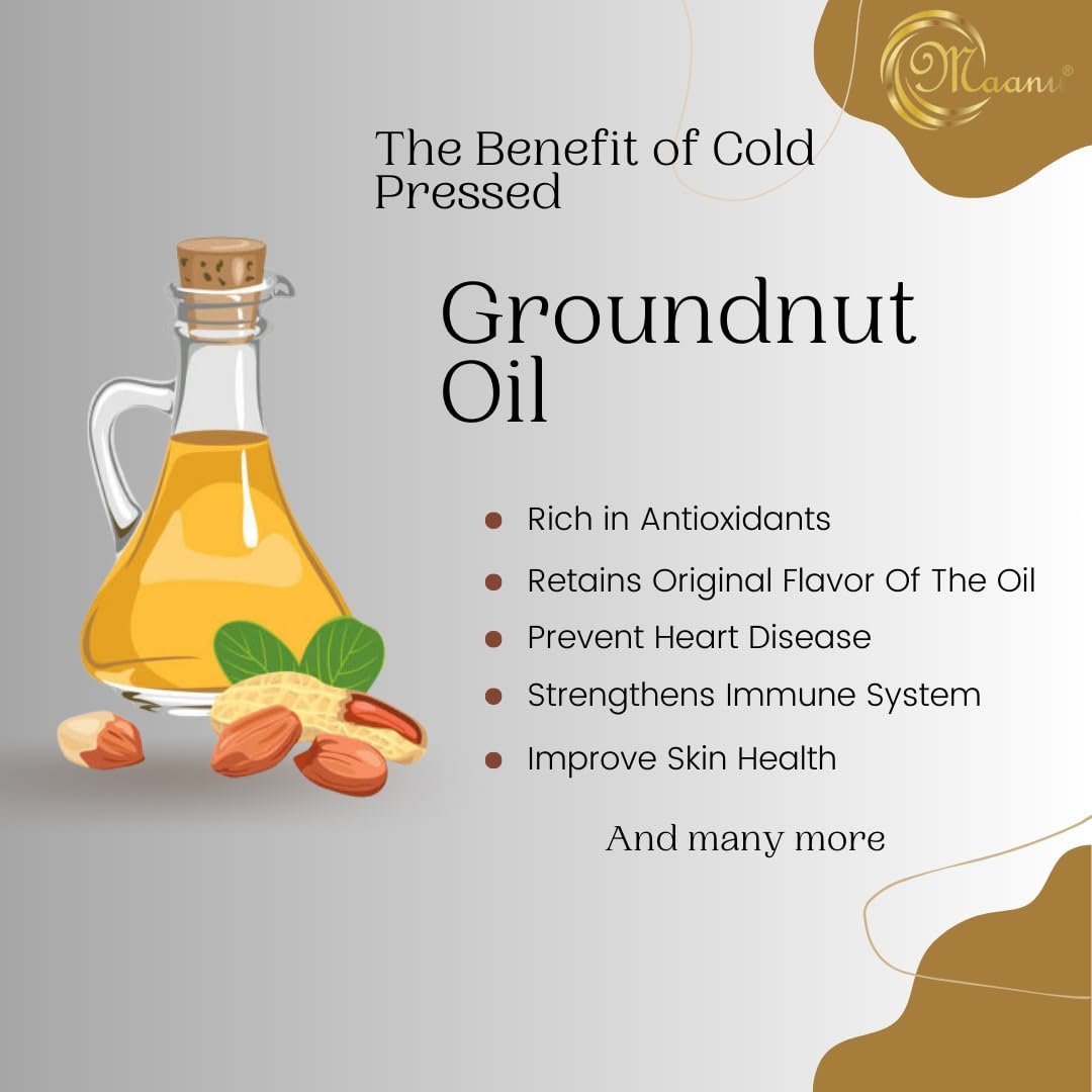 15 Kg | Tin Can | Maanu Cold Pressed Groundnut Peanuts Oil 15 Kg | Tin Can | Kolhu/Kacchi Ghani/Chekku/Ganuga | Peanut Oil | Natural | Chemical-Free | Cold Pressed Groundnut Oil for Cooking - View 3
