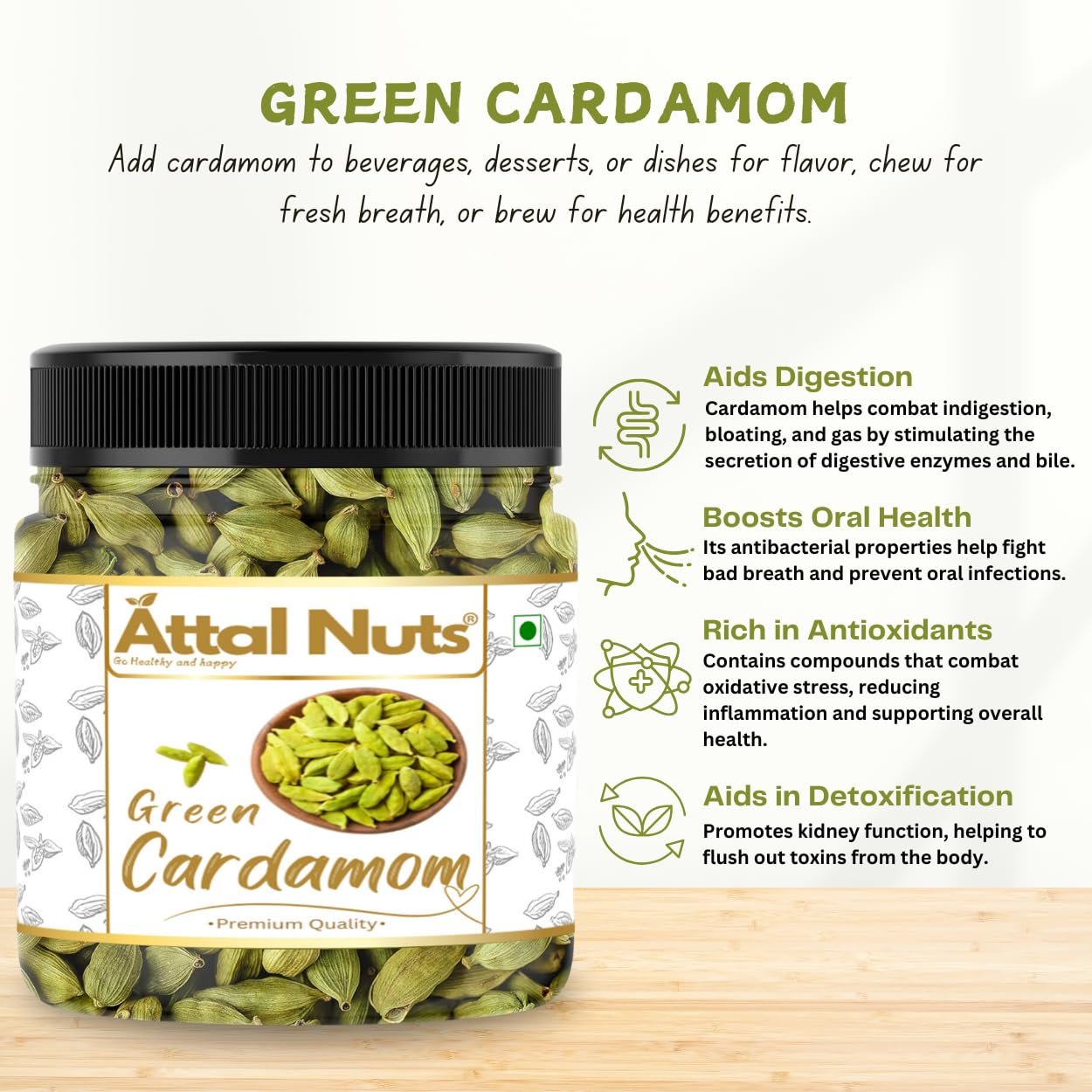 Cardamom Elaichi Whole Fresh &amp; Aromatic Spice Perfect for Cooking, Tea &amp; Sweets - 1 Kg - View 7