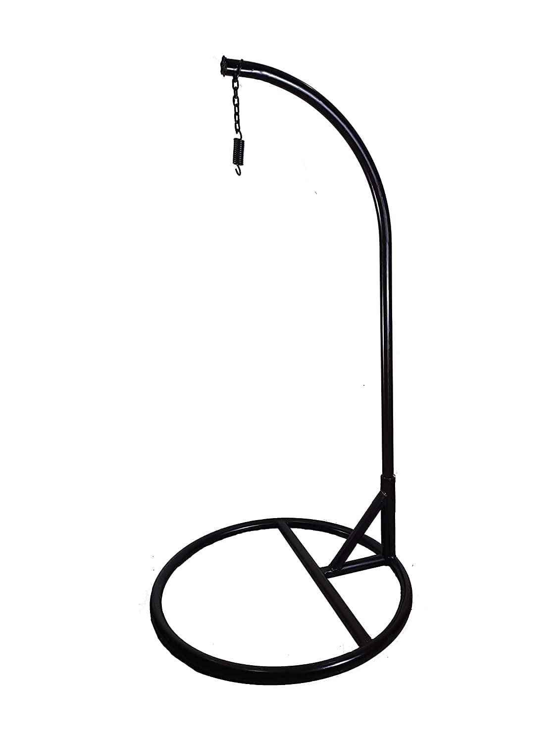 Rattan Knots Craft India Single Seater Swing Chair With Stand & Cushion Outdoor Indoor Balcony Garden Patio,Powder Coated Frame,Uv Protected Wicker,Premium Cushion Af_In_038 - View 4