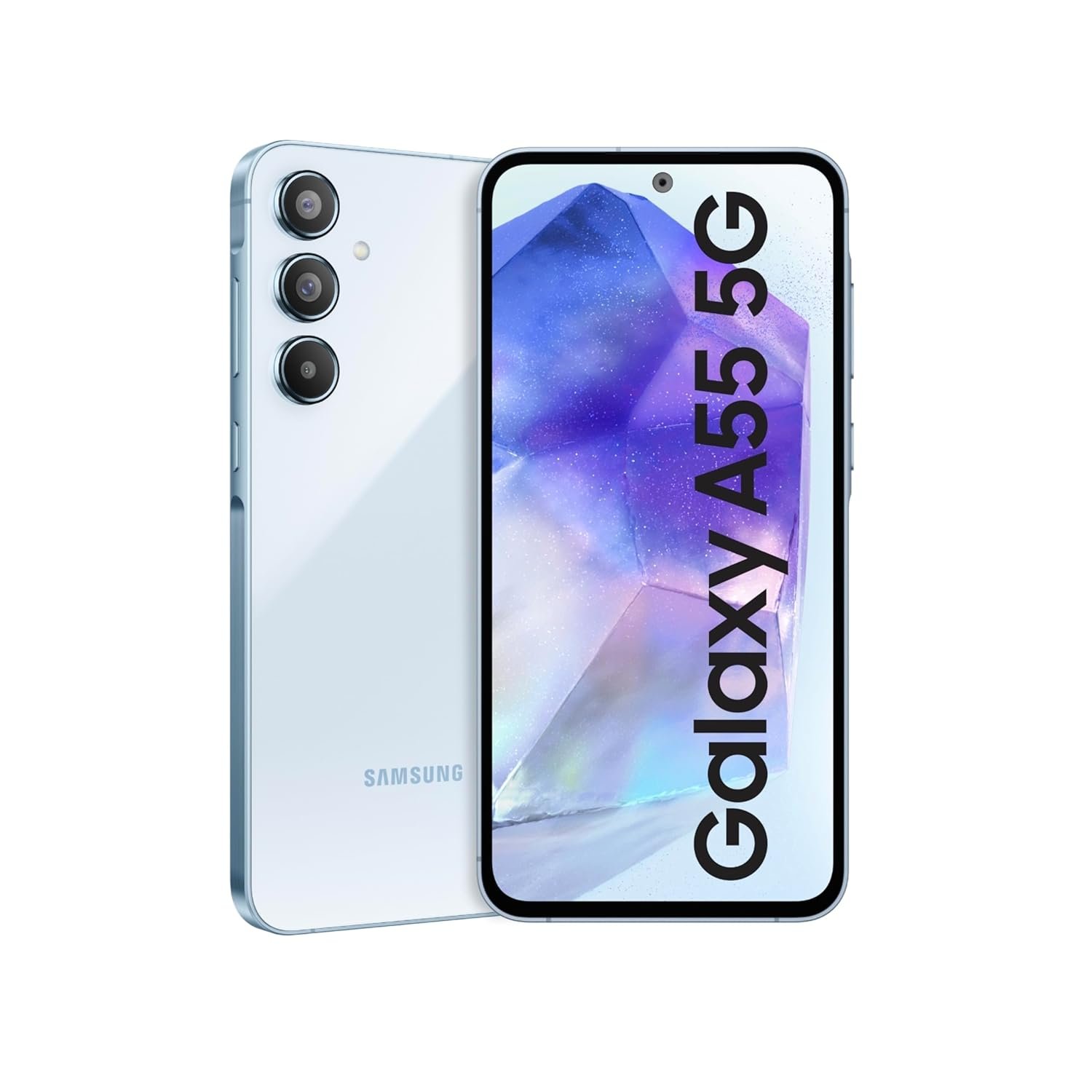 Samsung Galaxy A55 5G (Awesome Iceblue, 8GB RAM, 256GB Storage) | AI | Metal Frame | 50 MP Main Camera (OIS) | Super HDR Video| Nightography | IP67 | Corning Gorilla Glass Victus+ | sAMOLED Display