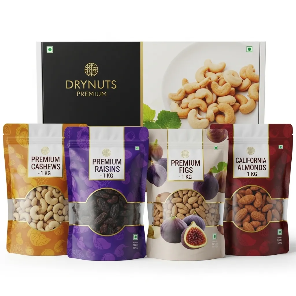 DRY NUTS PREMIUM Healthy & Delicious Dry Fruits Gift Box (4 KG Combo Pack)